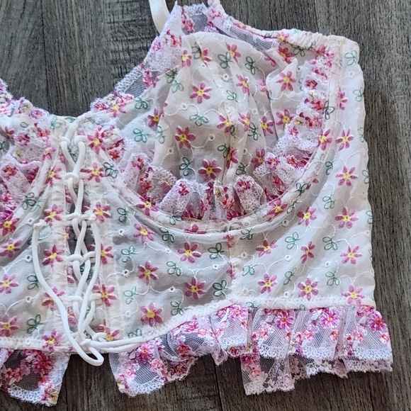 New!For Love and Lemons Bloom Bustier Top - Picture 8 of 13